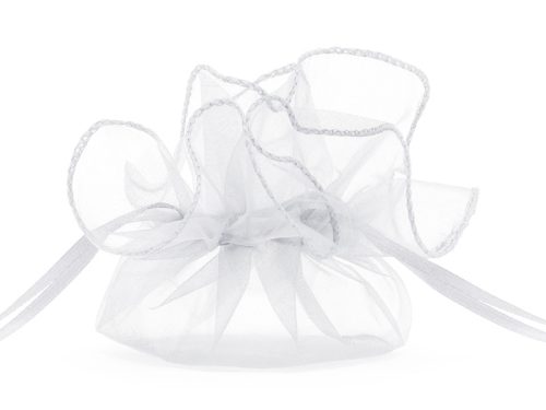 Organza tasakok, fehér, 25 cm (1 db / 10 db)