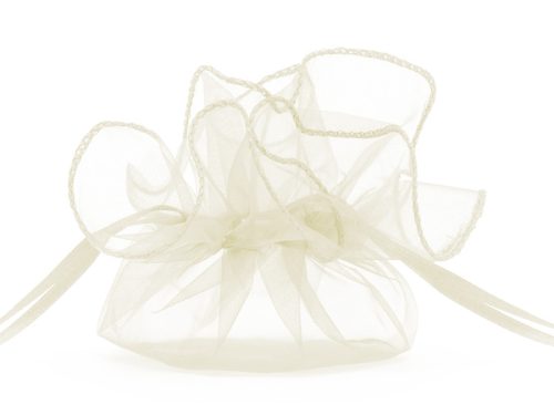 Organza tasakok, krém, 25cm (1 db / 10 db.)