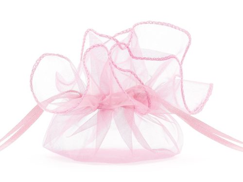 Organza tasakok, rózsaszín, 25 cm (1 db / 10 db)