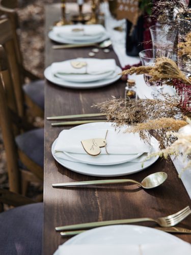 Fából készült terítéklapok Szívek, 6x5cm (1 db / 10 db.)