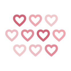 Italcímkék Szívek, 6,5x6 cm, mix (1 pkt / 10 db.)