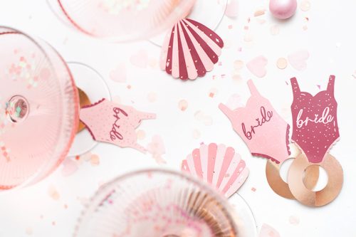 Italcímkék Swimsuite és Shell, 8x5 cm, mix (1 db / 10 db)