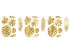 Dekorációk Aloha - Trópusi levelek, arany (1 pkt / 21 db.)