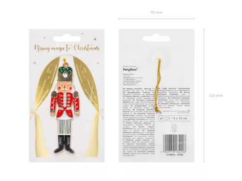 Metal hanging decoration Nutcracker, mix, 3x10cm