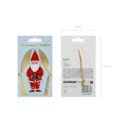Fém függő dekoráció Mikulás, 10x4 cm, mix