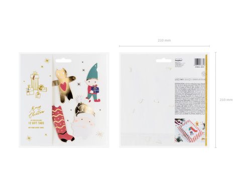 Ajándékcímkék Mikulás, mix (1 db / 12 db)