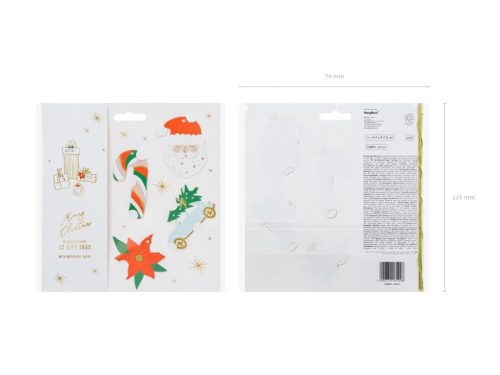 Ajándékcímkék Mikulás, mix (1 db / 12 db)