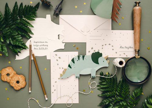 Meghívók Triceratops, mix (1 db / 6 db.)