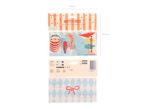 Pecsétes meghívók, 8,5 x 18,5 cm, mix (1 pkt / 6 db.)